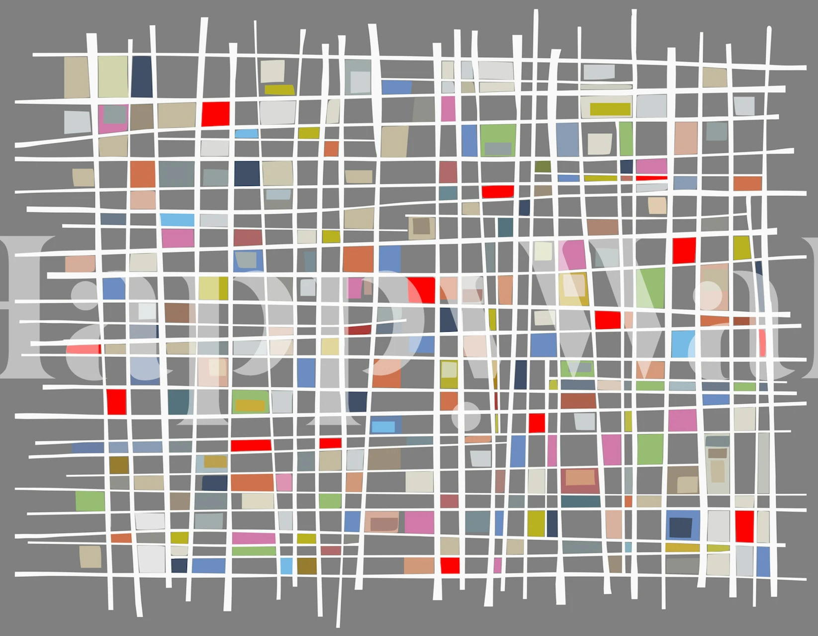 Carta da parati Modern Geometric Grid in una stanza