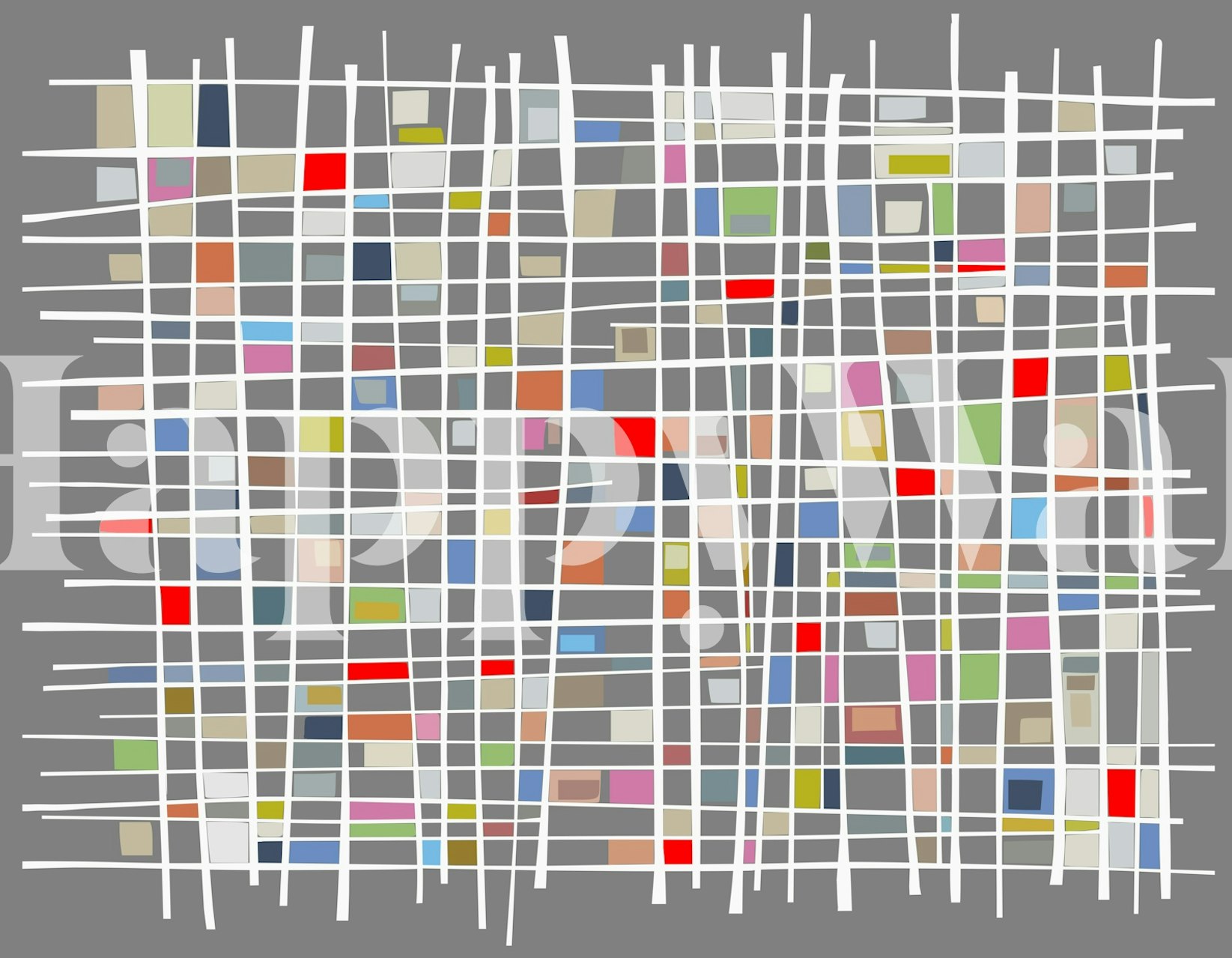 Modern geometric grid wallpaper in a room