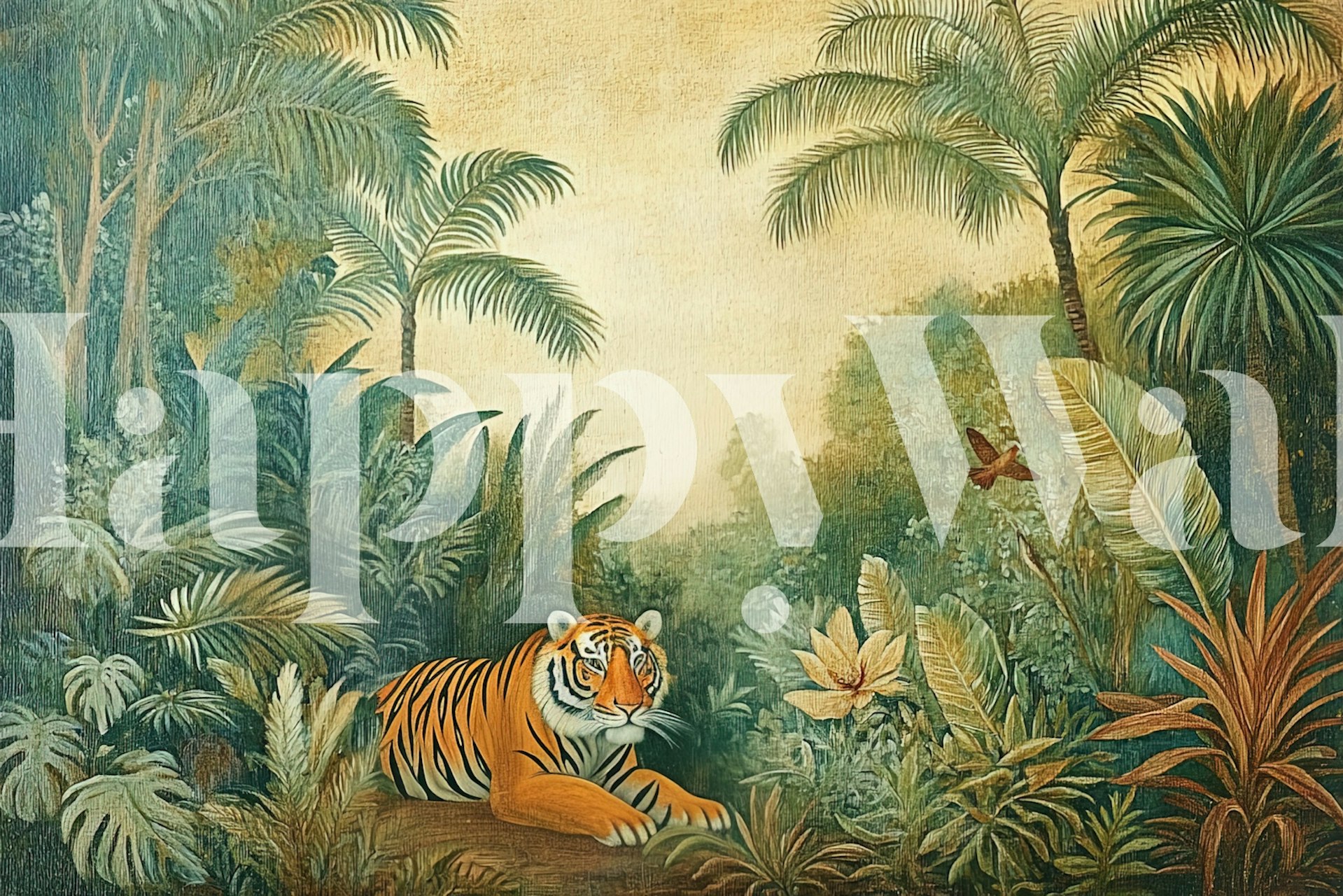 Jungle Paradise #2 tapeta z tygrysem w pokoju