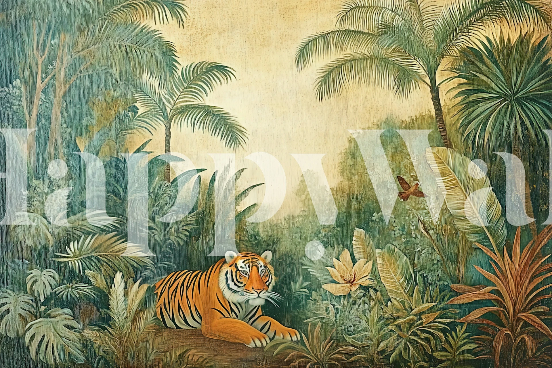 Jungle Paradise #2 tapeta z tygrysem w pokoju