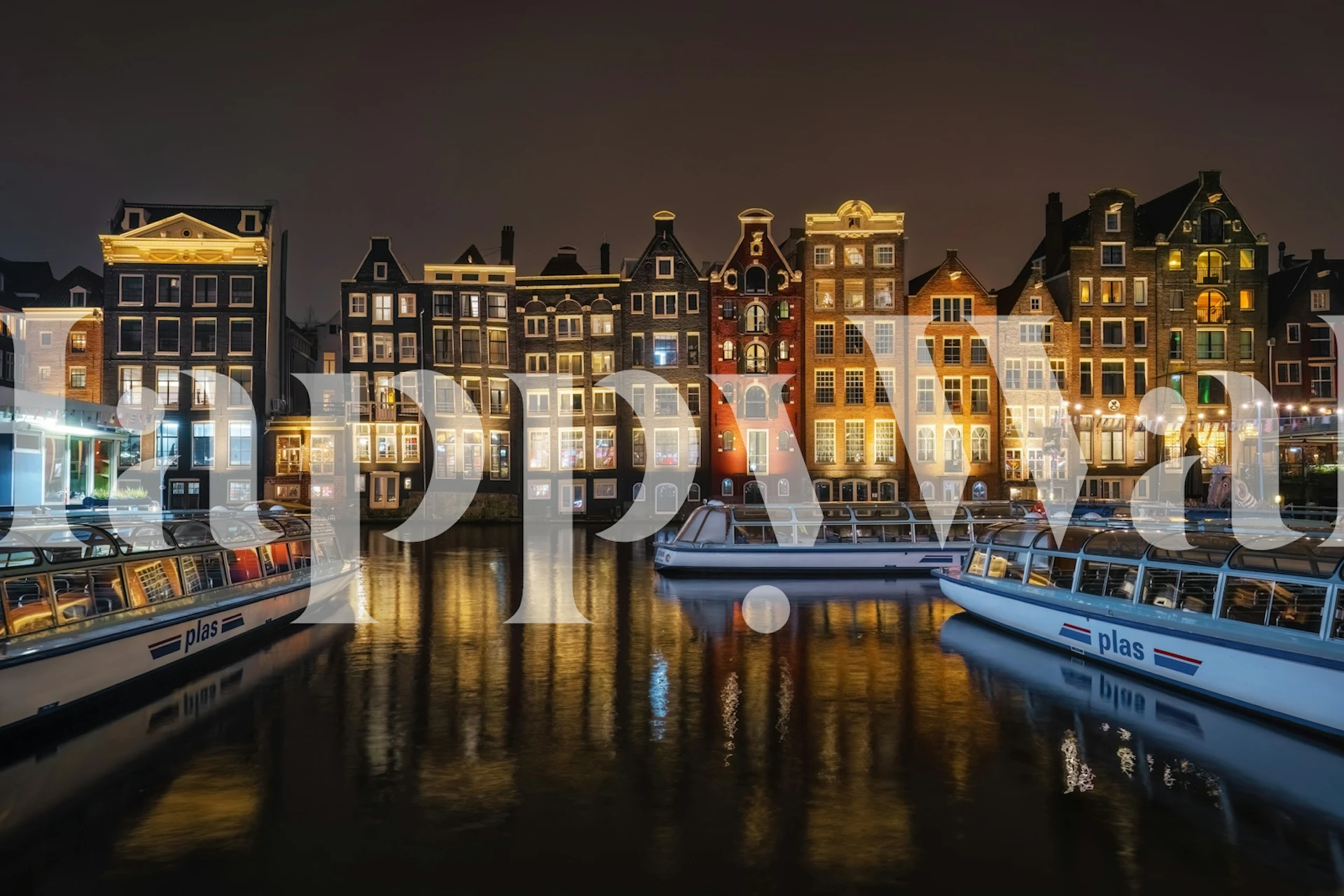 Amsterdam at night tapet