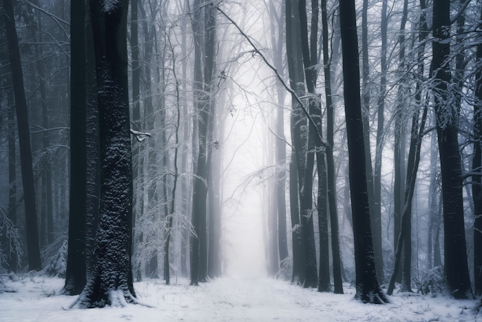 Mystical Winter Woodlands Wallpaper