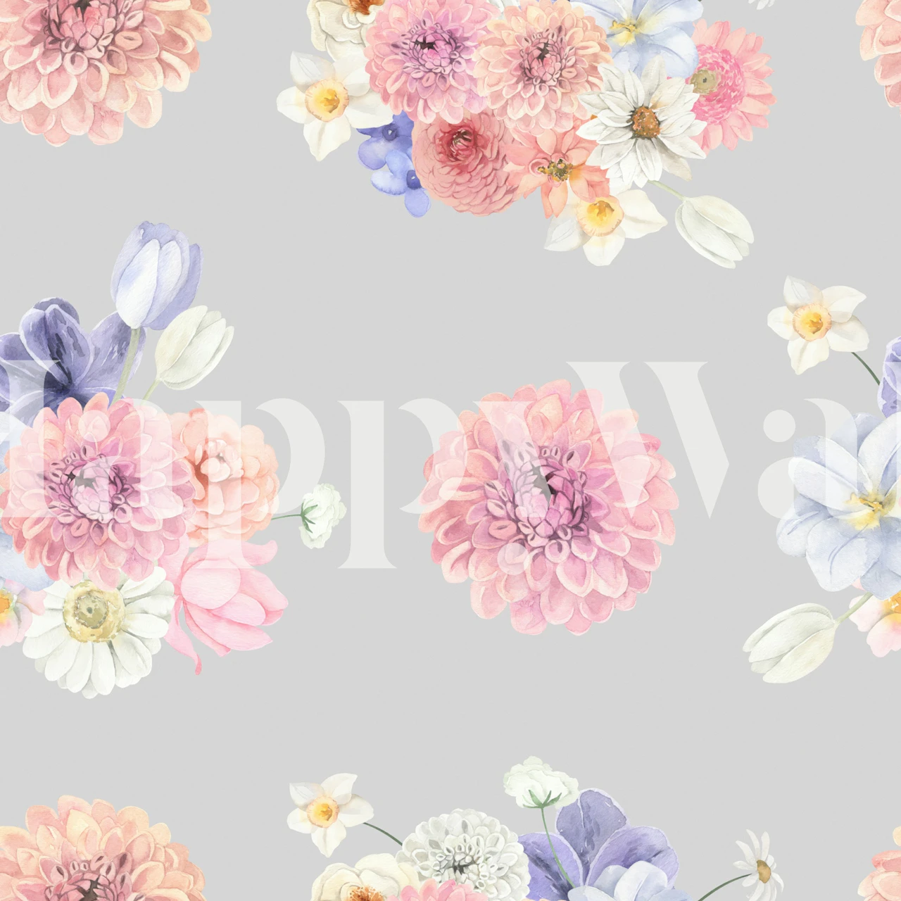 Elegant Dahlia Dream floral wallpaper design