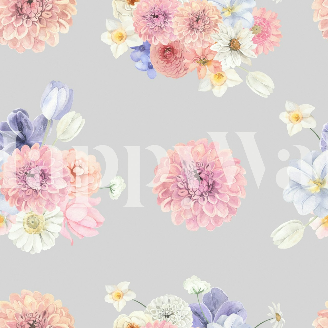 Elegant Dahlia Dream floral wallpaper design