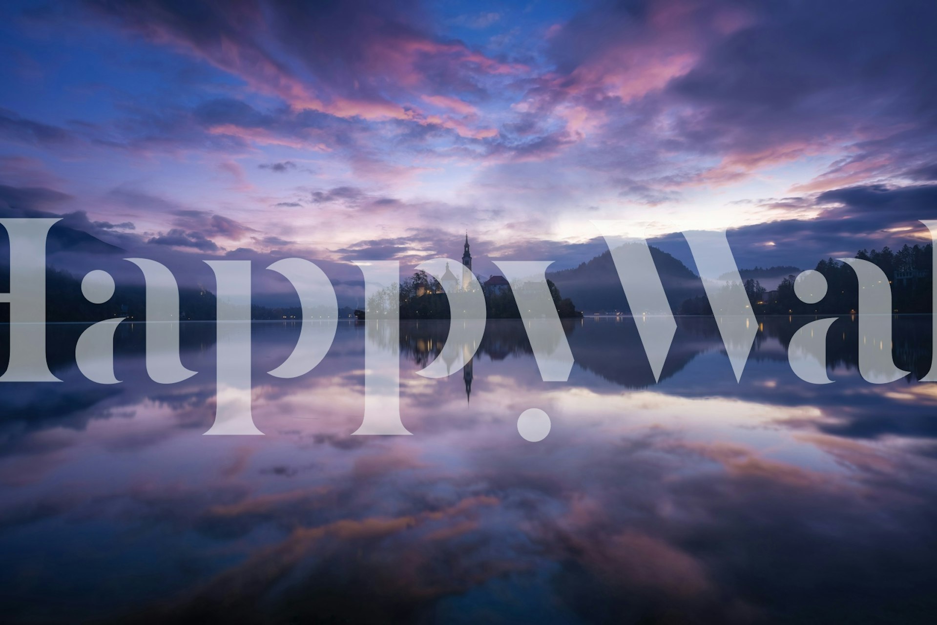 Lake Bled wallpaper in een kamer