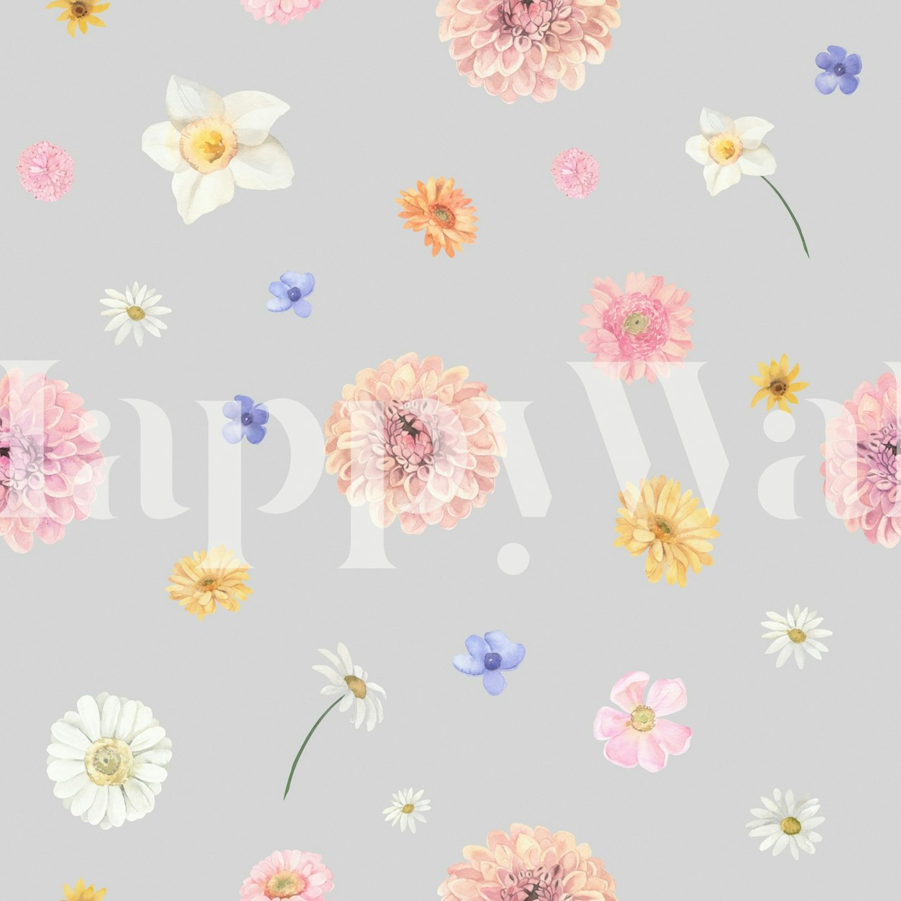 Design de papier peint floral dans une chambre