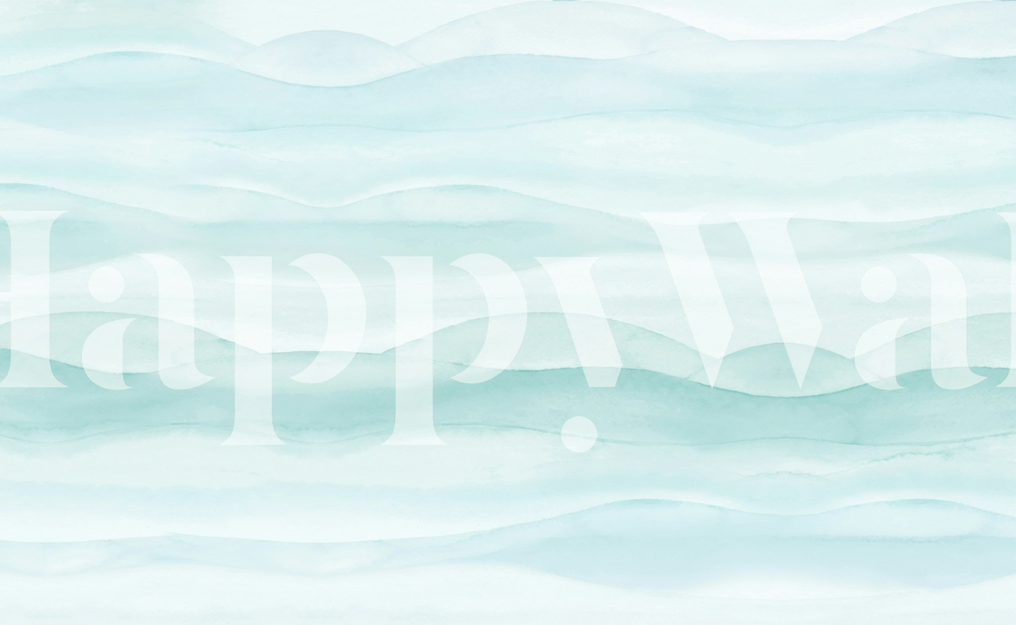 Aqua abstract watercolour waves tapeta w pokoju