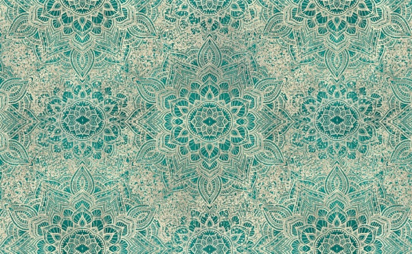 Boho Gold Star Mandala - Emerald Green