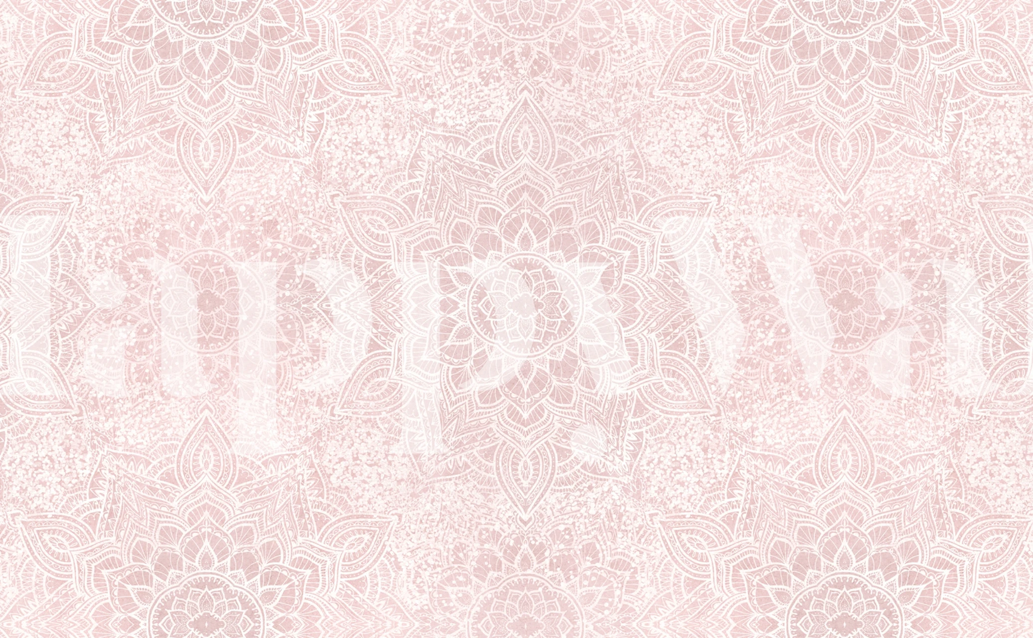 Serene boho mandala-tapet i blød rosa