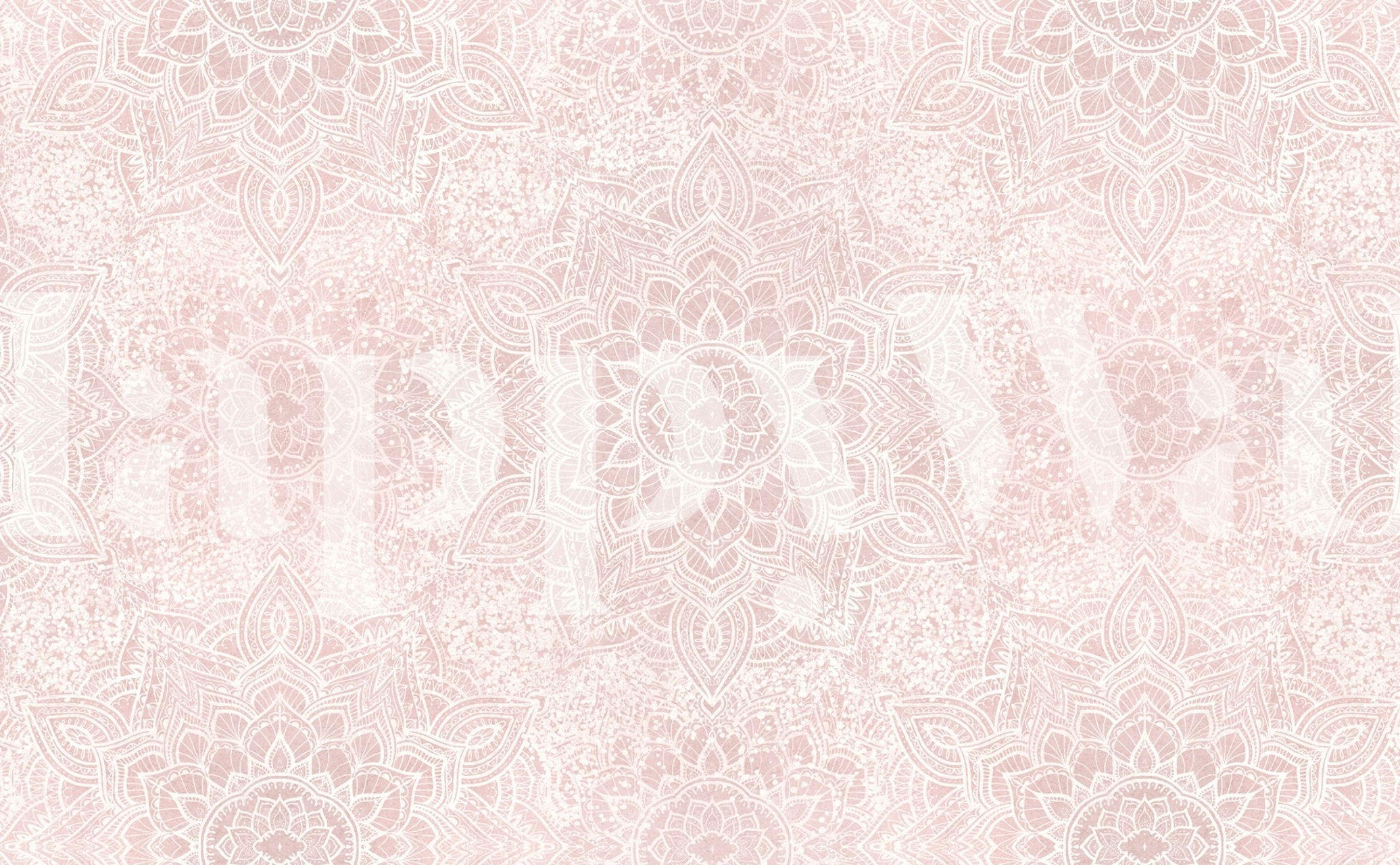 Serene boho mandala -tapetti pehmeässä vaaleanpunaisessa