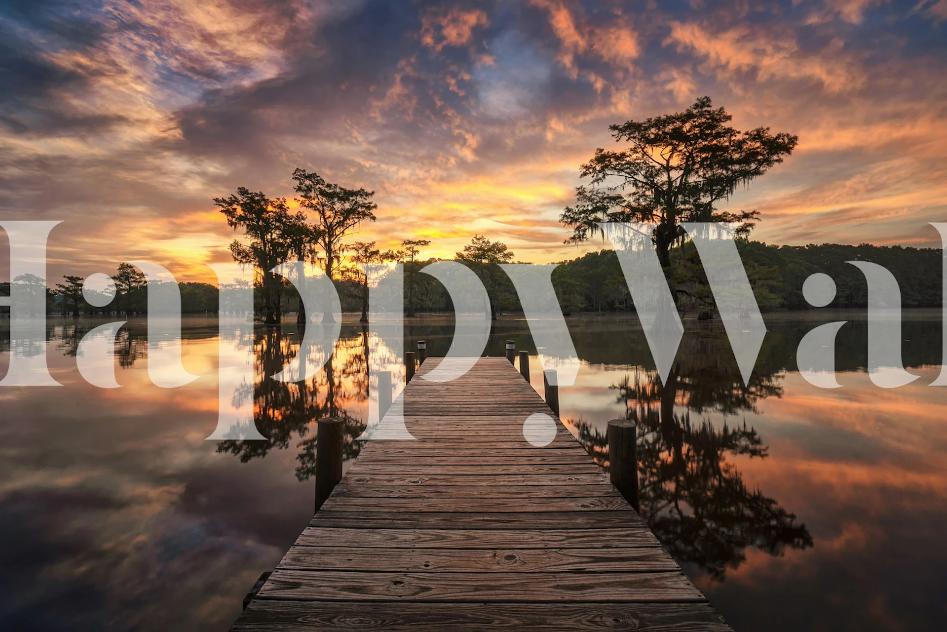 Lakeside view tapetti hämärässä