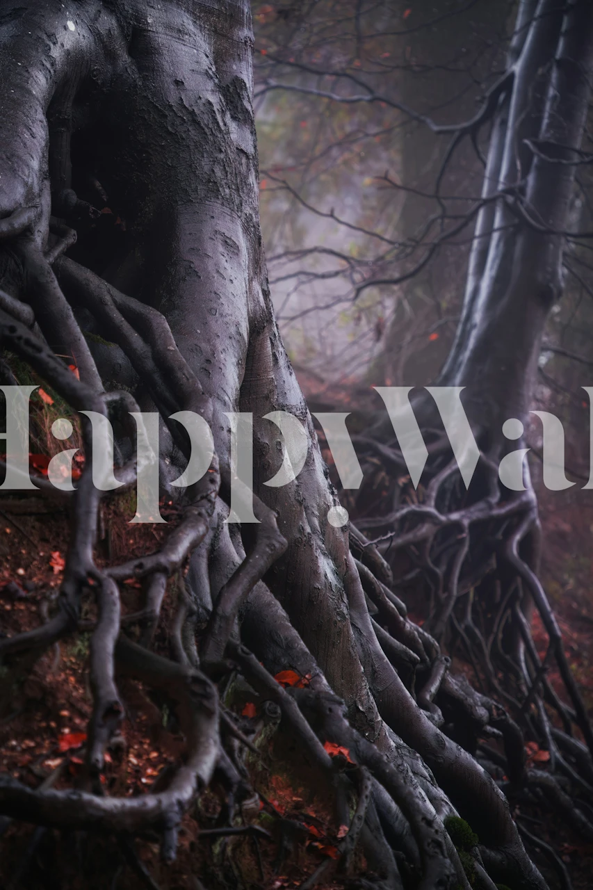 Carta da parati Mystical Forest Roots in una stanza