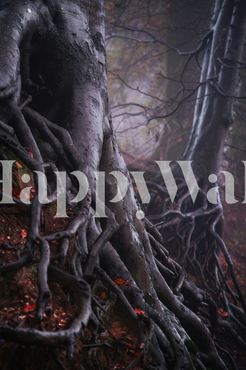 Mystical Forest Roots wallpaper in a room