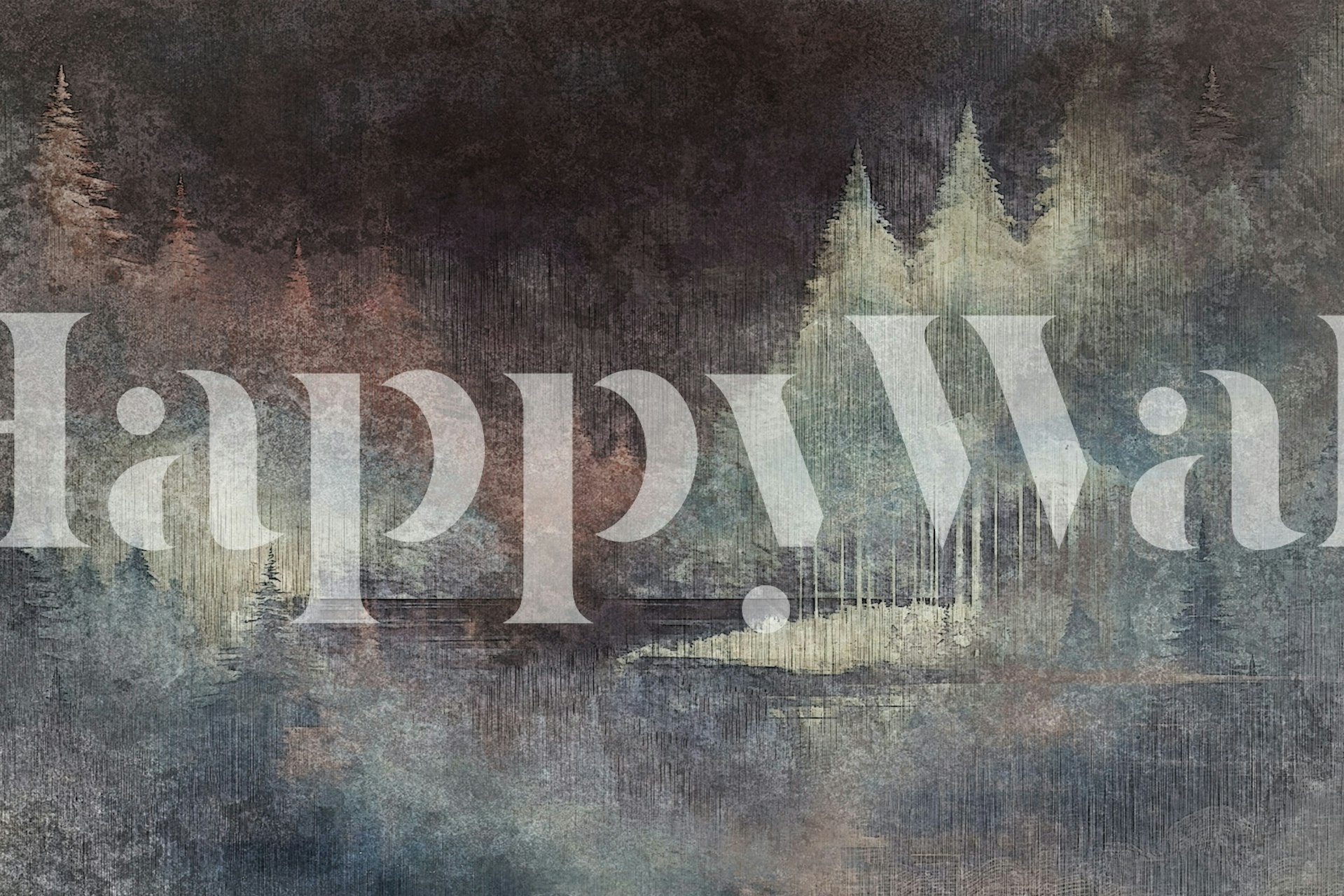 Antique Forest Grunge wallpaper in a room