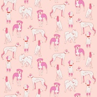 Playful Pups in Pink wallpaper