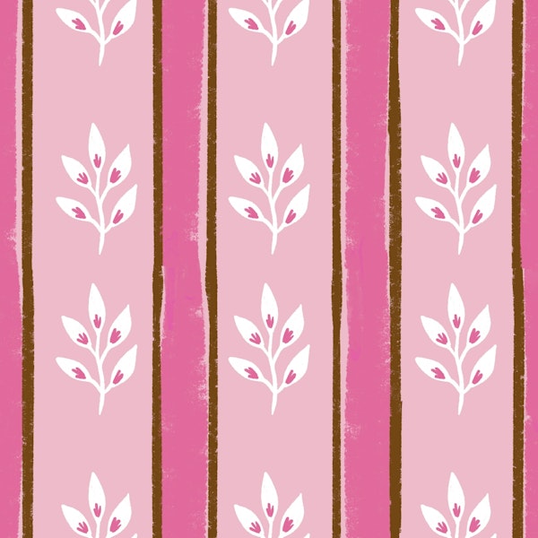 Pink Floral Stripes