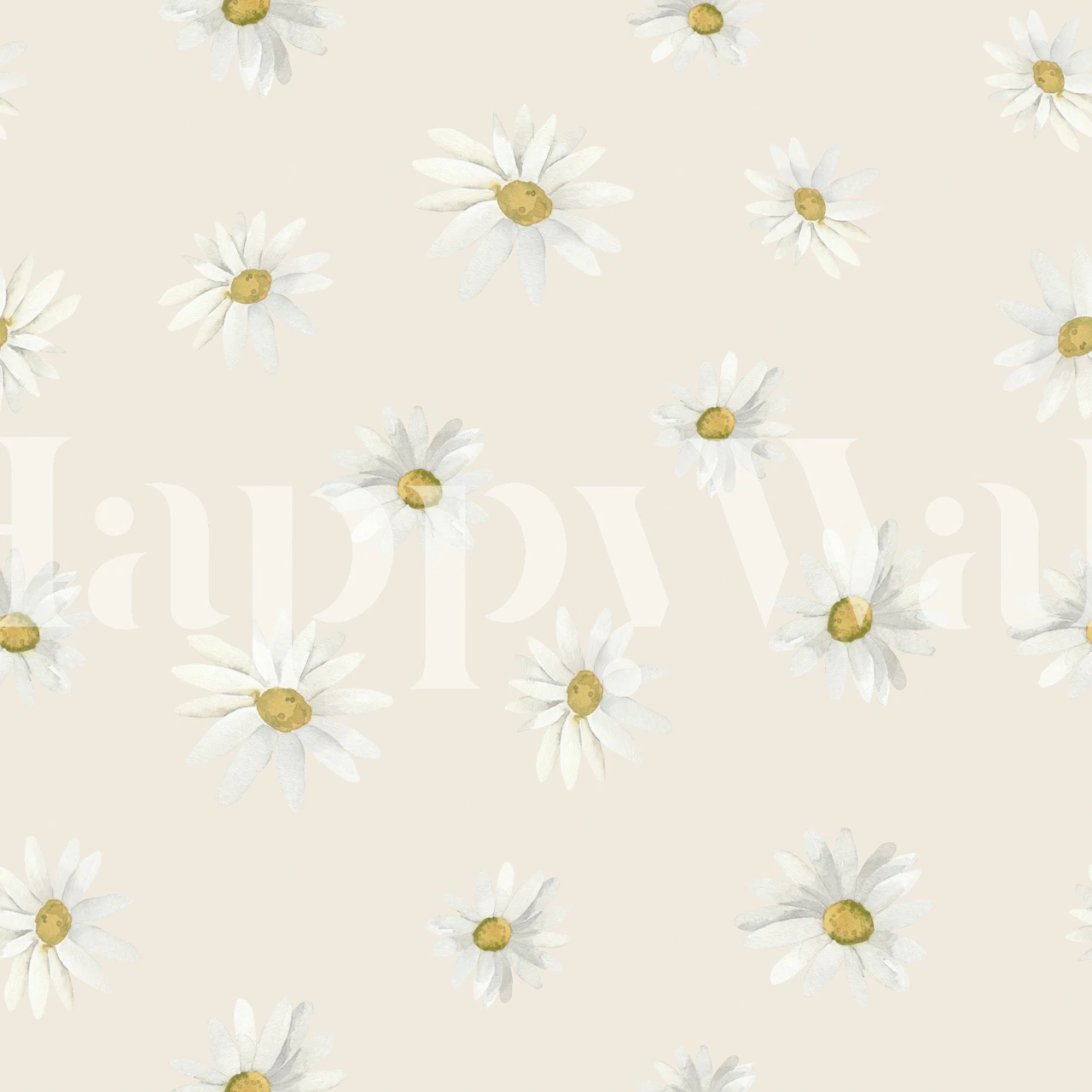 Soft Chamomile Bloom wallpaper design in a room