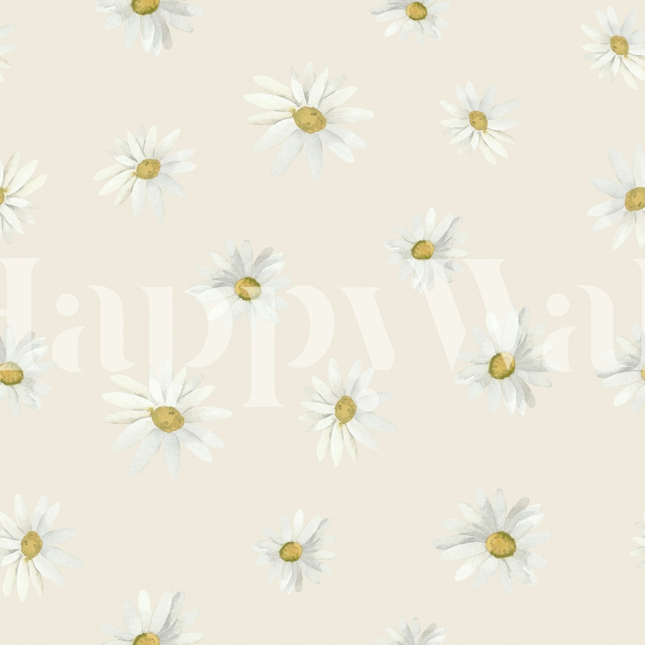 Soft Chamomile Bloom wallpaper design in a room