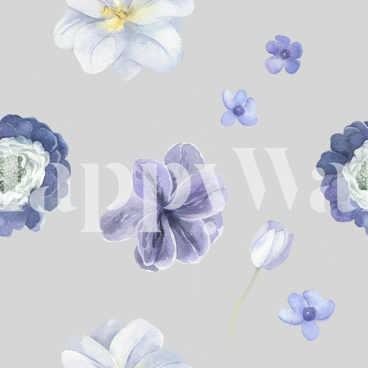 Soft Lavender Garden floral wallpaper design