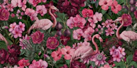 Wild Flamingo Floral Tropical Dreamscape wallpaper