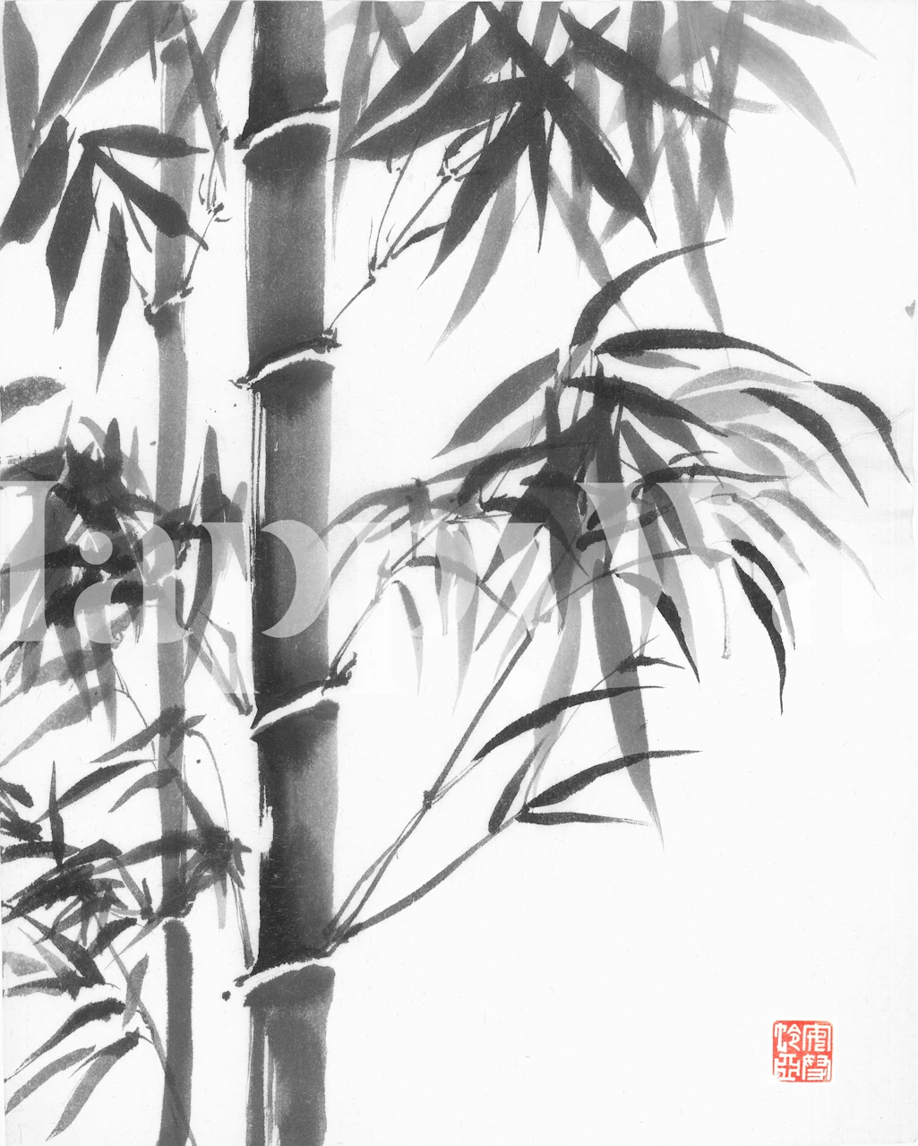 Black and white bamboo silhouette wallpaper