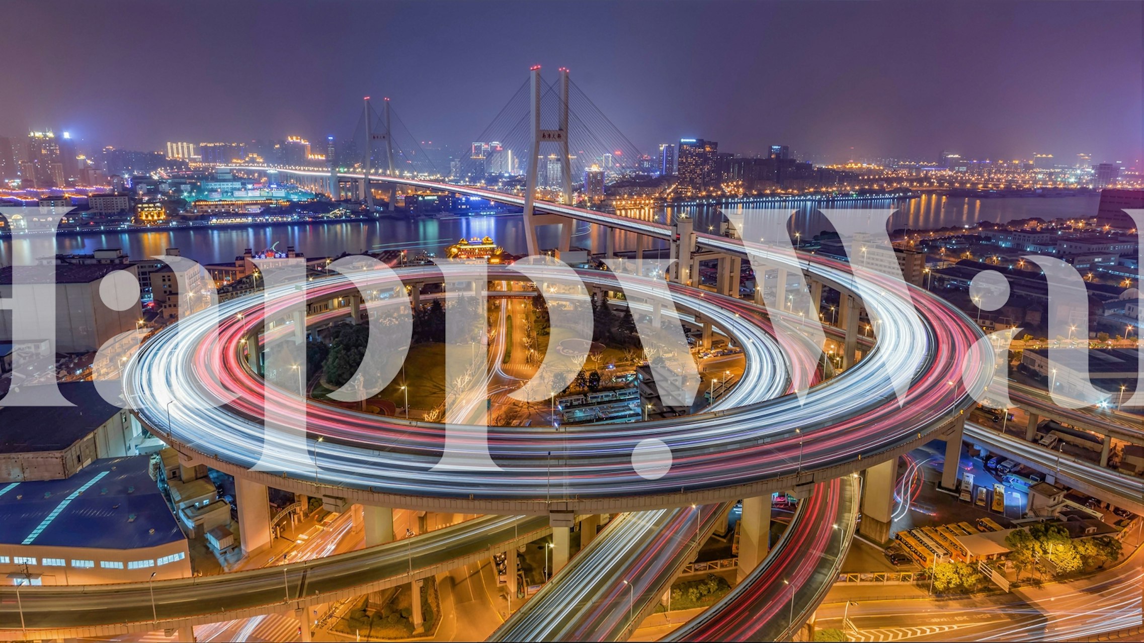 Tapeta Nanpu Bridge vystavená v pokoji