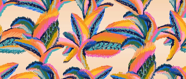 Vibrant Tropical Leaf Print