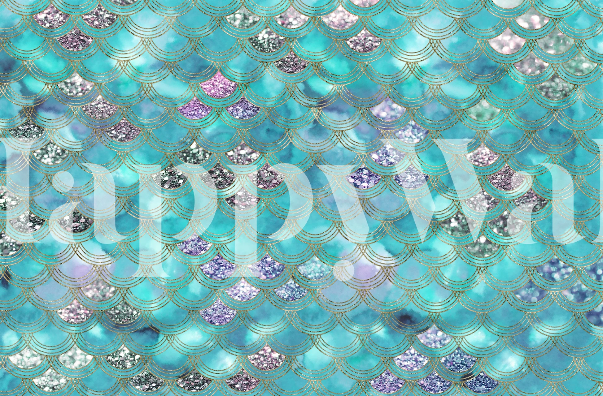 Oceanic Mermaid Scales Dream 1 tapetti huoneessa