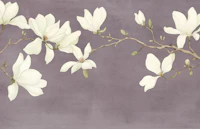 Graceful Magnolia Art Taupe Gray wallpaper