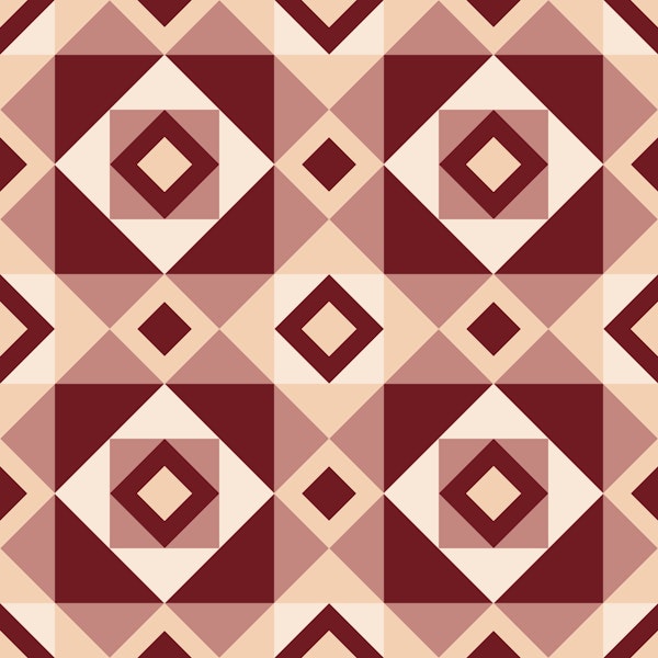 Retro Ruby Geometric Art