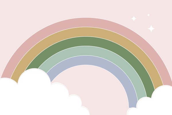 Dreamy Pastel Rainbow in the Clouds