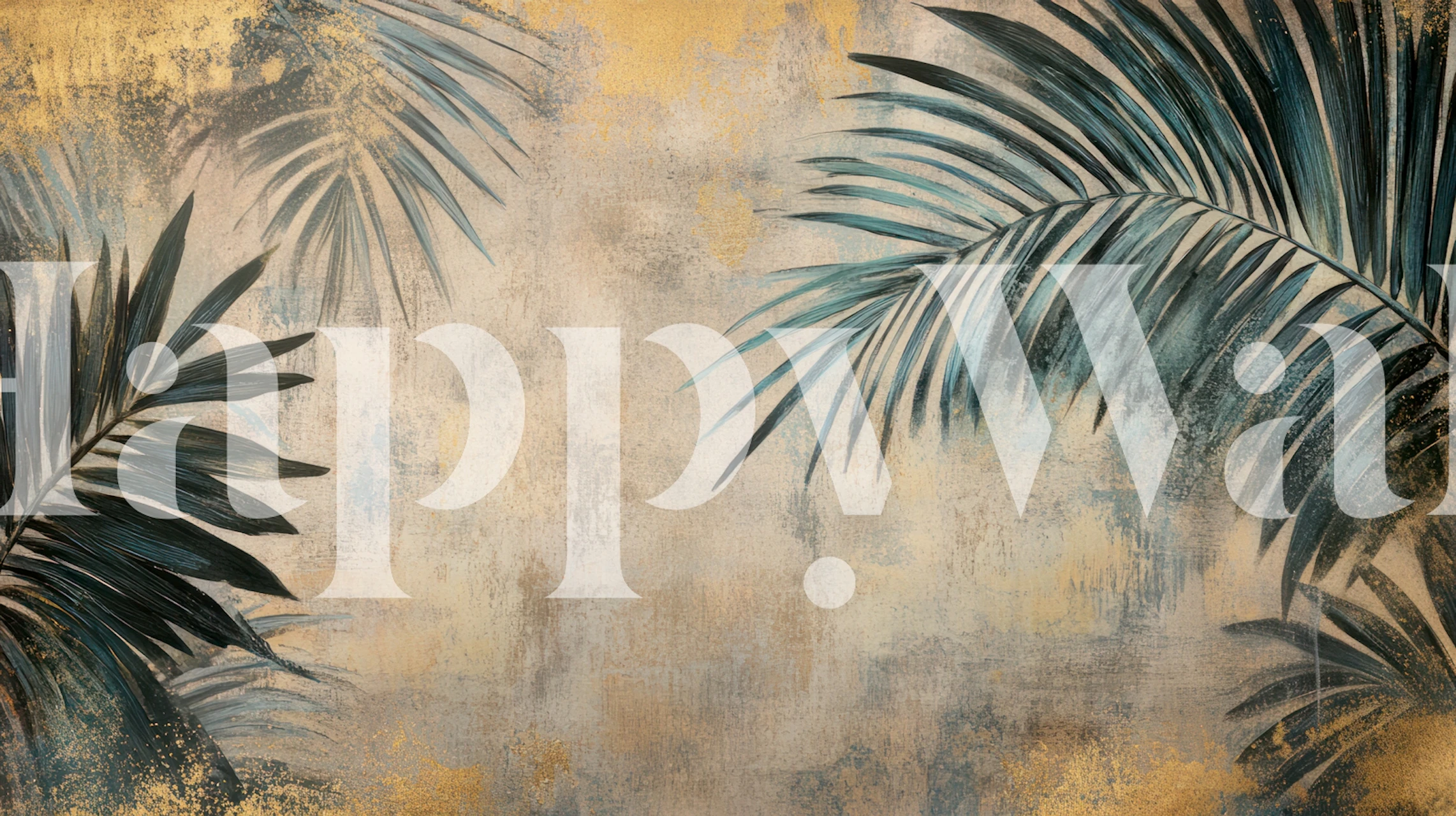 Elegant Tropical Leaves behang in een kamer