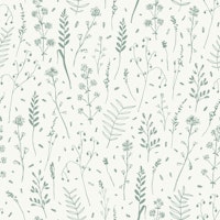 Botanical Charm Sage Beige carta da parati