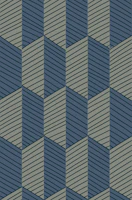 Floral Heritage herringbone moonshine blue tapete