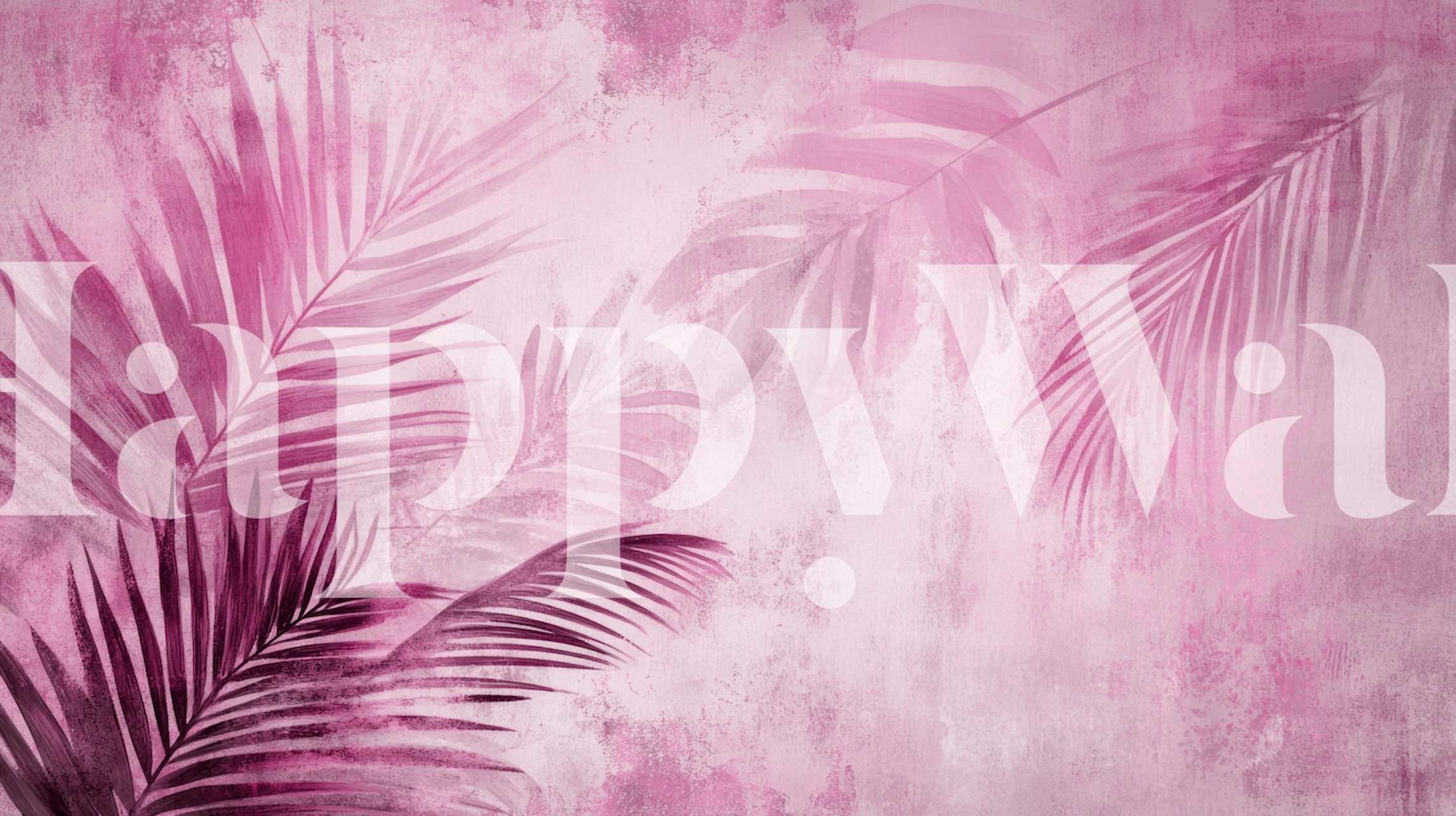 Pink Palm Paradise behang in een kamer