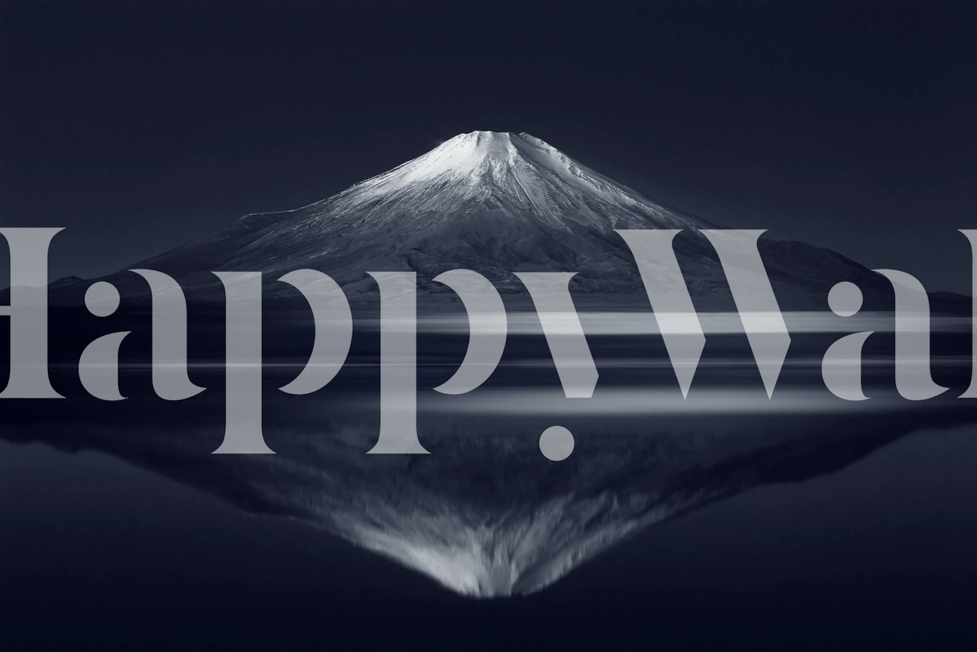 Black and white mountain reflection wallpaper