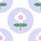 Soft Purple Retro Floral