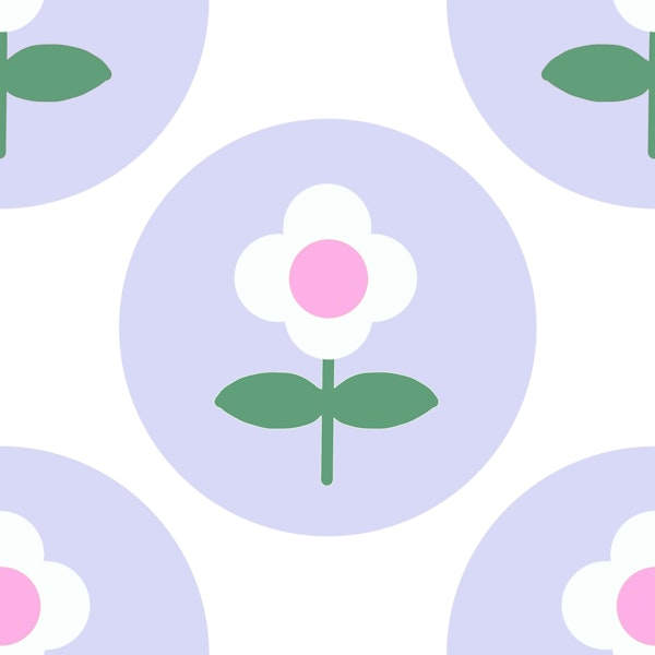 Soft Purple Retro Floral