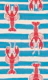 Lobster Stripe Beach House Fun - Blue & Red
