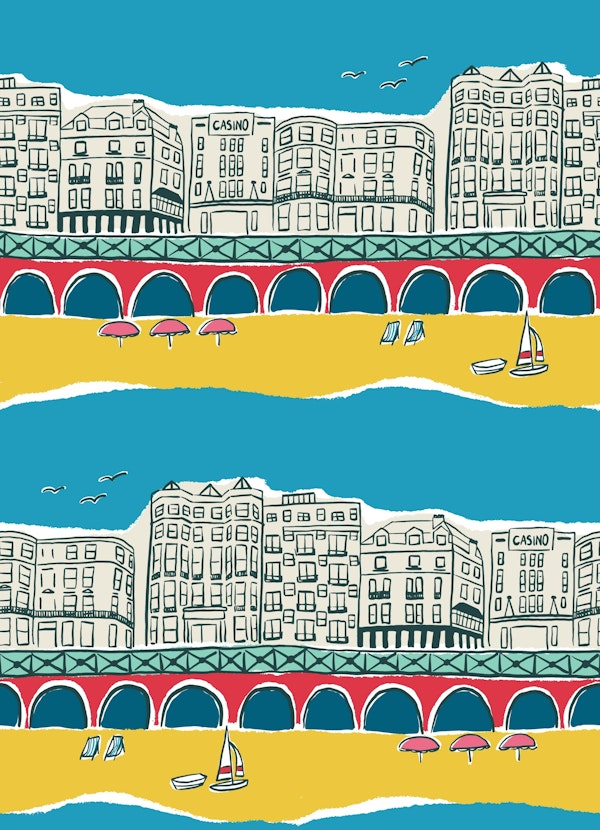 Brighton Beach - British Summer Seaside Scene