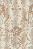Floral Heritage Morris stripes mocha mousse wallpaper