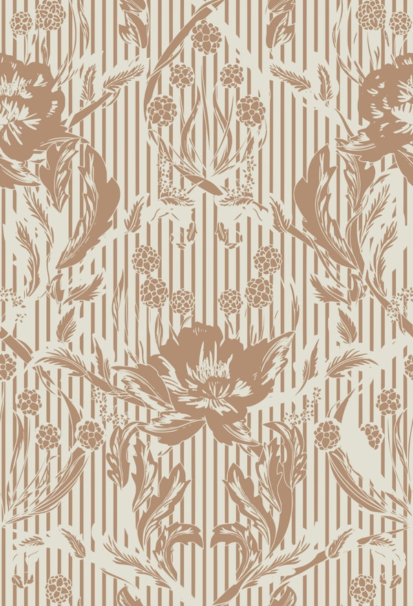 Floral Heritage Morris stripes mocha mousse
