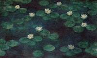Dark White Lotus Painting carta da parati
