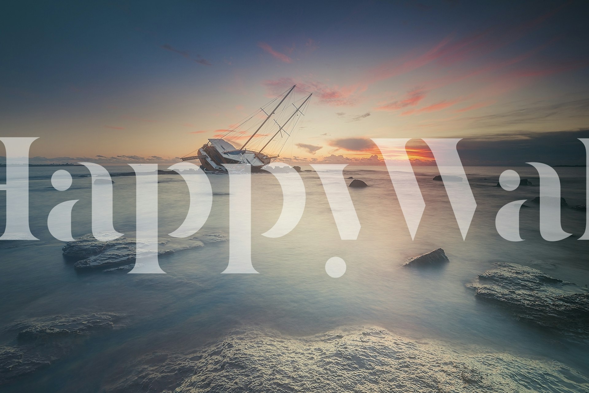 Drifting boat wallpaper in a serene setting