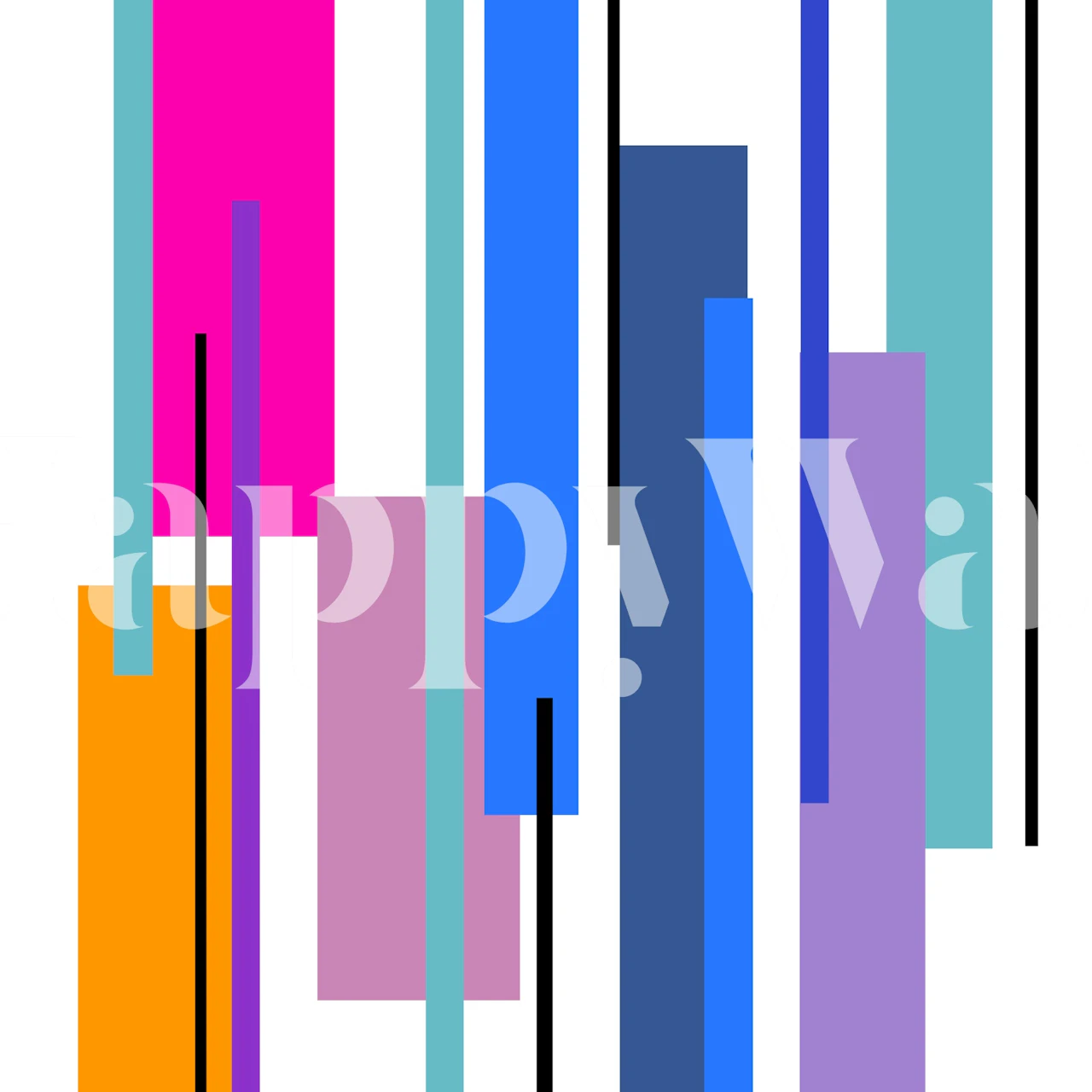 Lines Art wallpaper in a modern room