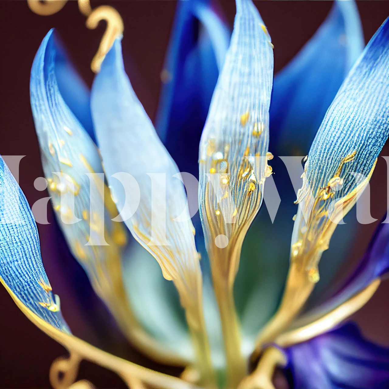 Midnight Flower Glow papel de parede em um quarto