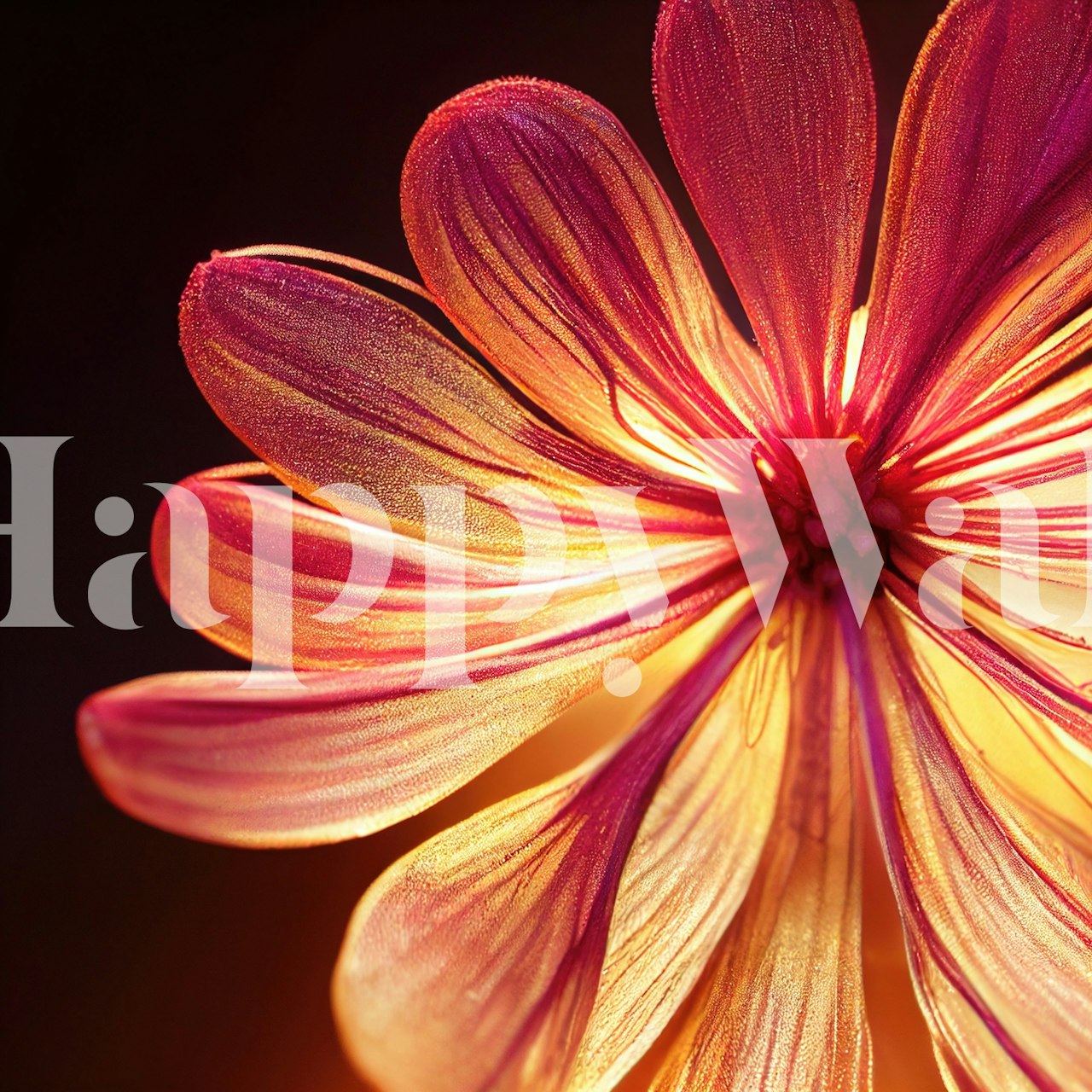 Vibrant floral wallpaper in a room