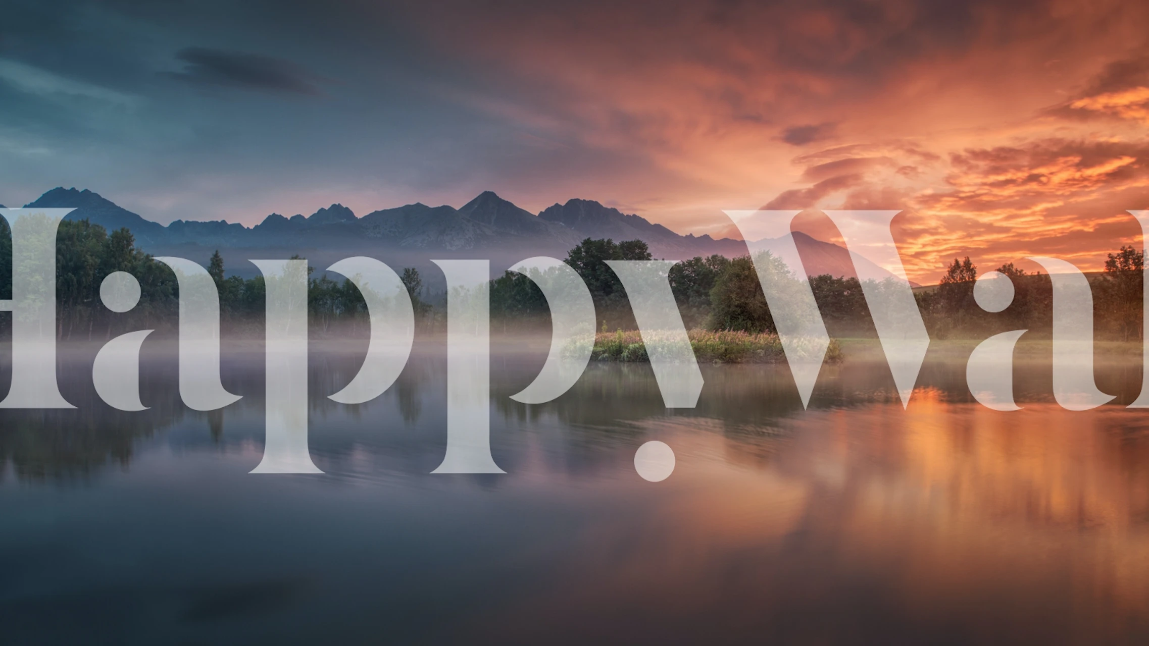 Daybreak by the lake tapet i et rom