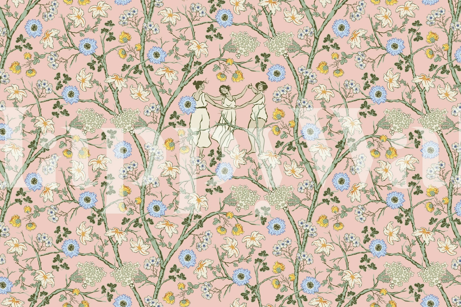 Midsummer dance mural wallpaper i et rom