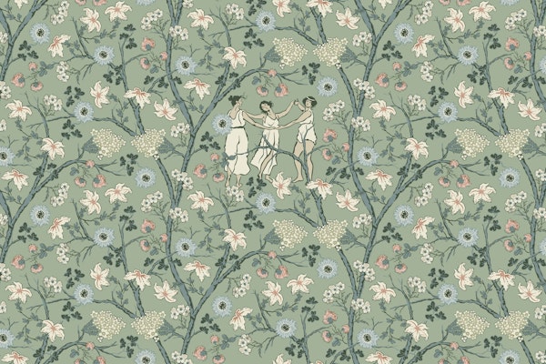 Midsummer dance on green mural